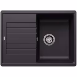 Évier de cuisine Zia 45 S Compact, conception réversible couleur noire matériau SILGRANIT® PuraDur® convient pour montage sur ...