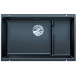 Evier de cuisine à deux bacs Subline 700 U Level, InFino®, avec vide-sauce inox couleur noire matériau SILGRANIT® PuraDur® co ...