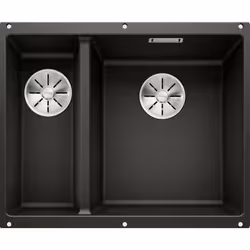 Évier de cuisine Subline 340/160 U, InFino®, évier à droite couleur noire matériau SILGRANIT® PuraDur® convient pour un monta ...
