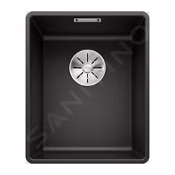 Évier de cuisine Subline 320 F avec sortie InFino® couleur noire matériau SILGRANIT® PuraDur® conçu pour un montage à fleur d ...