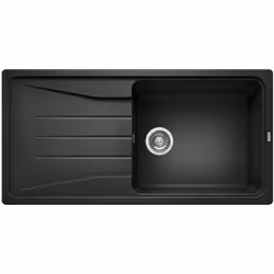 Évier de cuisine Sona XL 6 S, conception réversible couleur noire matériau SILGRANIT® PuraDur® convient pour montage sur plan ...
