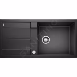 Évier de cuisine Metra XL 6 S-F, conception réversible, avec commande excentrique couleur noire matériau SILGRANIT® PuraDur®  ...