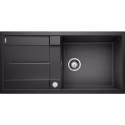Évier de cuisine Metra XL 6 S, conception réversible, avec commande excentrique couleur noire matériau SILGRANIT® PuraDur® co ...