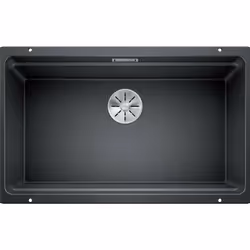 Évier de cuisine Etagon 700-U couleur noire matériau SILGRANIT® PuraDur® convient pour un montage sous plan de travail échelo ...