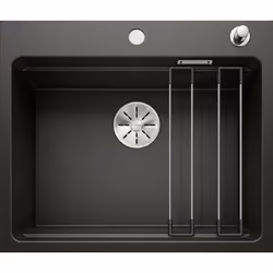 Évier de cuisine Etagon 6, InFino®, conception réversible couleur noire matériau SILGRANIT® PuraDur® convient pour montage su ...