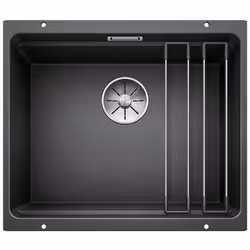 Évier de cuisine Etagon 500-U, InFino® couleur noire matériau SILGRANIT® PuraDur® convient pour un montage sous plan de trava ...