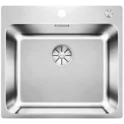 Solis 500 - Évier 54x50 cm avec commande excentrique PushControl, inox brossé 526124 - Blanco