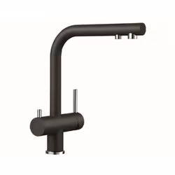Mitigeur de cuisine avec eau chaude, eau froide et eau filtrée couleur : noire Silgranit Look - finition aspect Silgranit pou ...