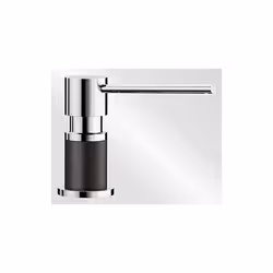 Distributeur de liquide vaisselle au design moderne et intemporel Les finitions métalliques et bicolores s'adaptent parfaitem ...