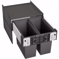 Poubelle encastrable Select II 45/2 avec ouverture avant ensemble fabriqué dans un plastique de qualité avec accessoires de m ...