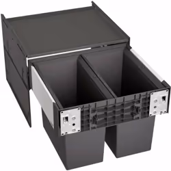 Poubelle encastrable Select II 50/2 avec ouverture avant ensemble fabriqué dans un plastique de qualité avec accessoires de m ...