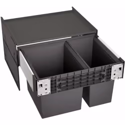 Poubelle encastrable Select II 60/2 avec ouverture avant ensemble fabriqué dans un plastique de qualité avec accessoires de m ...