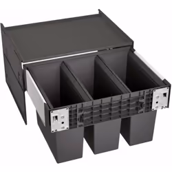 Poubelle encastrable Select II 60/3 avec ouverture avant ensemble fabriqué dans un plastique de qualité avec accessoires de m ...