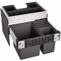 Poubelle encastrable Select II XL 60/3 Orga ensemble fabriqué dans un plastique de qualité 1 seau de 30 l et 2 seaux de 8 l,  ...