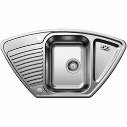 Évier de cuisine en acier inoxydable Tipo 9 E conception inox, brillance naturelle convient pour montage sur plan conception  ...