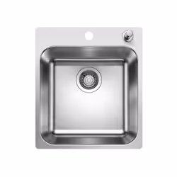 Évier de cuisine Supra 400 IF/A R12 finition : inox brossé matériau : inox bordures droites pour montage par le haut ou à fle ...