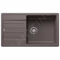 Évier de cuisine Legra XL 6 S couleur gris volcan matériau SILGRANIT® convient pour montage par le dessus évier simple avec é ...