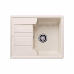 Évier de cuisine Zia 40 S, conception réversible couleur blanc doux (blanc soft) matériau SILGRANIT® PuraDur® convient pour m ...