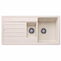 Évier de cuisine Legra 6 S couleur blanc doux (blanc soft) matériau SILGRANIT® convient pour montage par le dessus évier avec ...