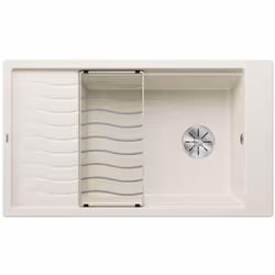 Évier de cuisine Elon XL 8 S couleur blanc doux (blanc soft) matériau SILGRANIT® PuraDur® convient pour montage par le dessus ...