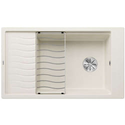 Elon xl 8 - Évier en silgranit, 86x50 cm, avec accessoires, InFino, blanc doux 527072 - Blanco