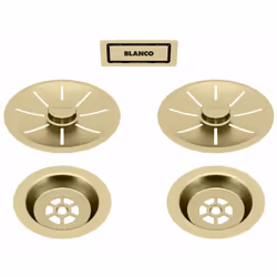 Set d’évacuation avec trop-plein, pour évier double couleur or satiné matériau acier inoxydable conçu pour les éviers doubles ...