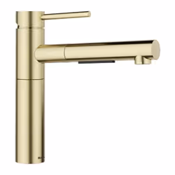 Mitigeur BLANCO ALTA-S II Satin Gold 527554, à douchette double jet Mitigeur à levier supérieur au design épuré Bec haut pour ...