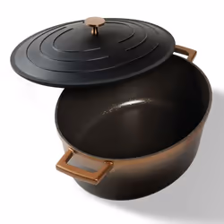 STONELINE® Cocotte 20 cm Or Rose - avec Couvercle en Fonte dAluminium - avec Circuit dHumidification - Revêtement Antiadhésif
