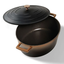 STONELINE® Cocotte 20 cm Or Rose - avec Couvercle en Fonte dAluminium - avec Circuit dHumidification - Revêtement Antiadhésif