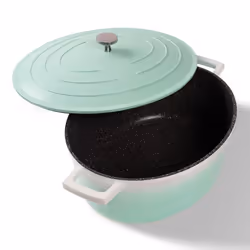 STONELINE® Cocotte 32 x 25 cm Menthe - avec Couvercle en Fonte d’Aluminium - Revêtement Antiadhésif - adaptée à lInduction