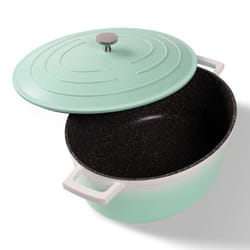 STONELINE® Cocotte 32 x 25 cm Menthe - avec Couvercle en Fonte d’Aluminium - Revêtement Antiadhésif - adaptée à lInduction