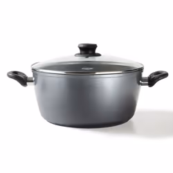 STONELINE® Casserole XXXL 32 cm - Faitout avec Couvercle en Verre - Induction et Four - Revêtement Antiadhésif - Couleur Gris