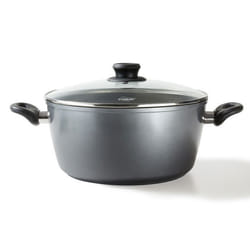 STONELINE® Casserole XXXL 32 cm - Faitout avec Couvercle en Verre - Induction et Four - Revêtement Antiadhésif - Couleur Gris