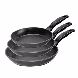 STONELINE® Lot de 3 Poêles 20/24/28 cm - Revêtement Antiadhésif avec de vraies particules de pierre - adaptées à lInduction