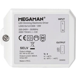 Rico Driver de led 12 w 500 mA 16 - 24 v dimmable 1 pc(s) - Megaman