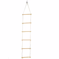 Echelle de corde 5 barreaux pour portique Legler - Marron - 180 x 40 cm