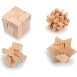 Jeu de puzzle en bois - LEGLER - Woody - 4 pièces - Marron - Mixte - 8 ans et plus
