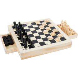 Jeu de société - SMALL FOOT - Kit de jeux Echecs dames & jeu du moulin - Enfant - Mixte - Bois