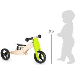Tricycle-Draisienne en bois Trike 2 en 1 - Vert - Mixte - A partir de 3 ans