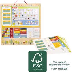 Calendrier éducatif - small foot - Educate - Bois FSC - Magnétique - Multicolore