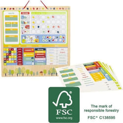 Calendrier éducatif - small foot - Educate - Bois FSC - Magnétique - Multicolore
