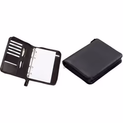 Classeur à anneaux - ALASSIO - LUINO - Format A5 - PU noir