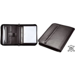 Porte document A4 - ALASSIO - LIMONE - Cuir Nappa - Noir - Mécanisme à anneaux amovible