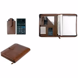 Porte document anneaux VITERBO - ALASSIO - A4 - PU - Marron