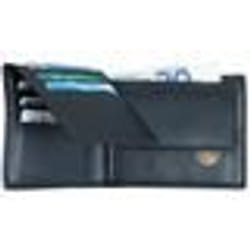 Porte-monnaie classique en cuir - ALASSIO - Noir 120 mm x 90 - 6 compartiments pour cartes de crédit