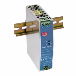 MEAN WELL NDR-75-24, 76,8 W, 90 - 264 V, 47 - 63 Hz, 12 ms, 85,5%, Surtension, Surchauffe, Surcharge