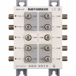 Kathrein EAX 2512, Diviseur de câbles, 5 - 2150 MHz, Gris, Blanc, F-type, 112 mm, 54,5 mm