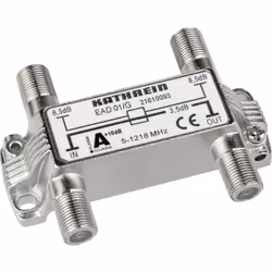 Kathrein EAD 01/G, 75 Ohm, 5 - 1218 MHz, Argent, Zinc, F, 73,6 mm