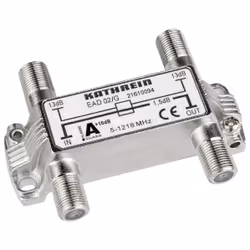 Kathrein EAD 02/G, 75 Ohm, 5 - 1218 MHz, Argent, Zinc, F, 73,6 mm