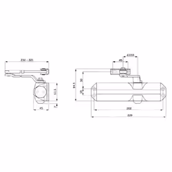 Ferme-porte TS68F DORMA - Argent - Avec bras - Force 2 à 4 - 66470101